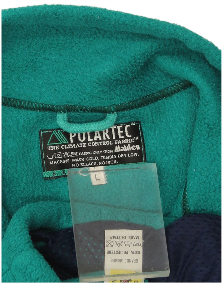 Vintage Ανδρικό Fleece Jacket UK 40 Large Green Geometric Polyester