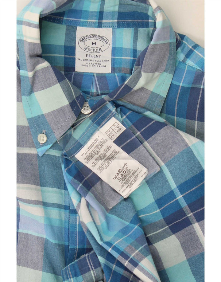 Brooks Brothers Ανδρικό κοντομάνικο πουκάμισο Regent μεσαίο μπλε βαμβακερό