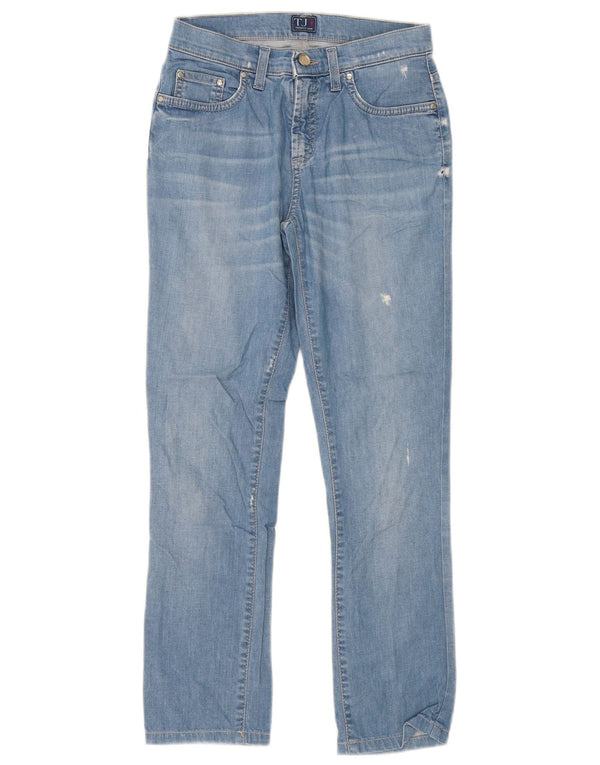 Trussardi Womens Distressed Slim Jeans W25 L26 Blue Cotton