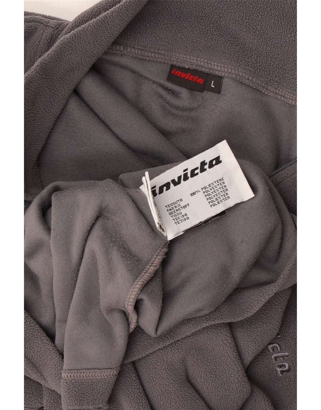 Invicta Ανδρικό φερμουάρ Fleece Jumper Μεγάλο Γκρι Πολυεστέρας