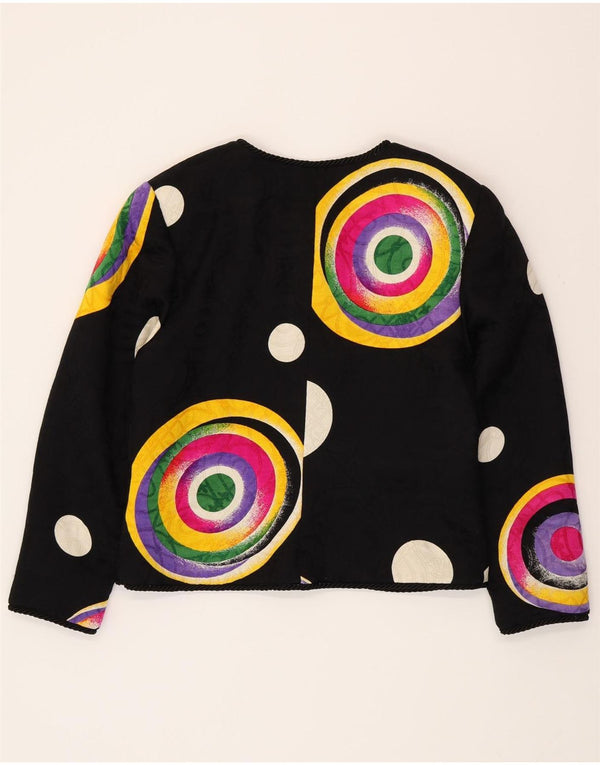 RENZO COUTURE Γυναικείο σακάκι UK 14 Μεσαίο μαύρο γεωμετρικό μαλλί