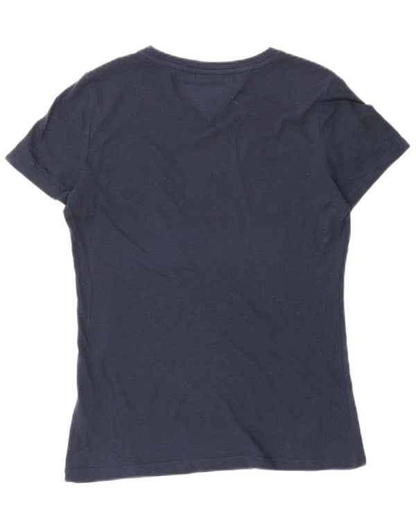 Γυναικείο γραφικό μπλουζάκι Tommy Hilfiger Top UK 10 Small Navy Blue από βαμβάκι