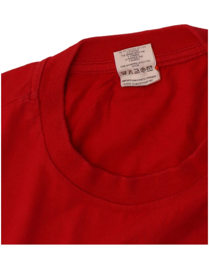 Ανδρικό γραφικό T-Shirt Adidas Top μεγάλο κόκκινο βαμβακερό