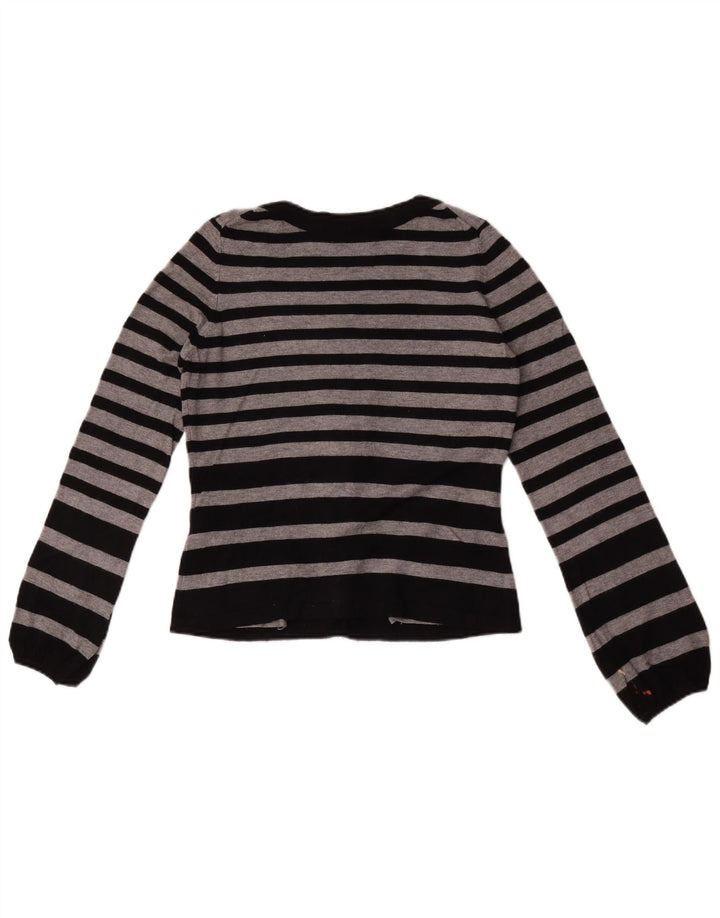 Marks & Spencer Γυναικείο πουλόβερ Crop Cardigan UK 8 Small Grey ριγέ