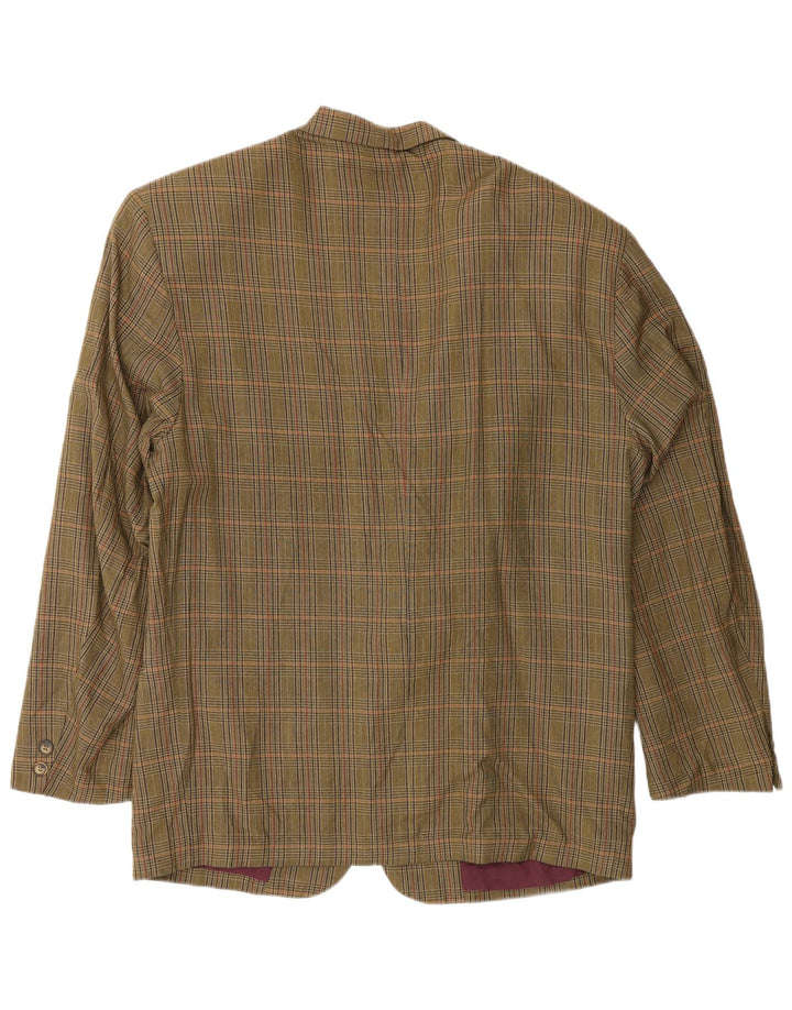 Vintage Ανδρικό σακάκι σακάκι με 2 κουμπιά UK 40 Large Khaki Houndstooth
