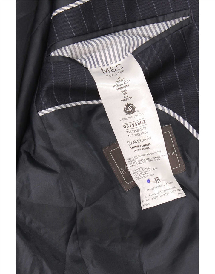 Marks & Spencer Ανδρικό σακάκι UK 40 Medium Navy Blue Pinstripe
