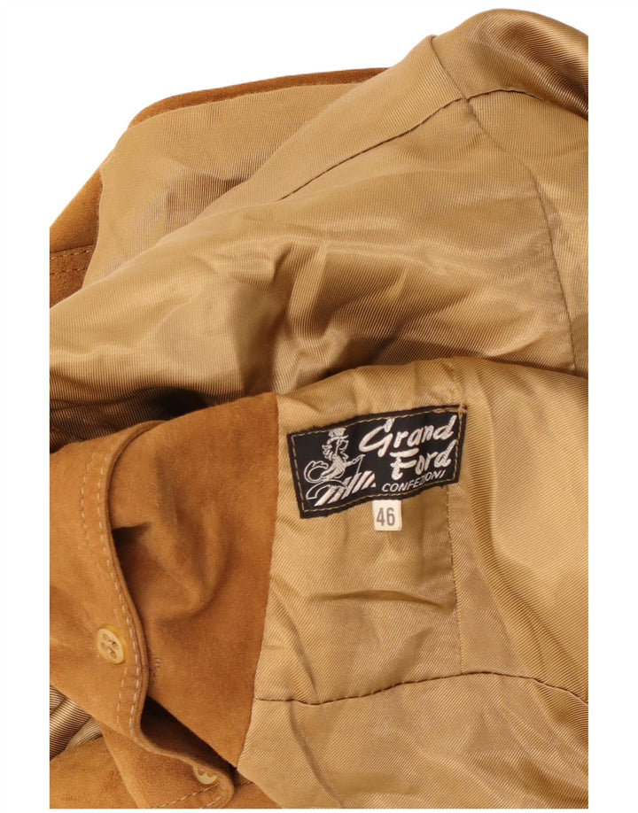 Grand Ford Γυναικείο Μπουφάν 3 Κουμπιών Suede Blazer IT 46 Large Beige