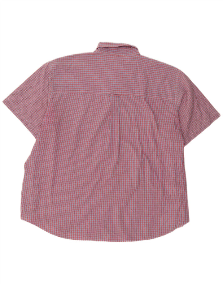 Chaps Mens Easy Care κοντομάνικο πουκάμισο 4XL κόκκινο βαμβακερό καρό