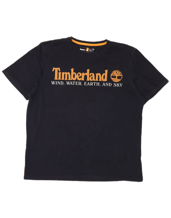 TIMBERLAND Ανδρικό T-Shirt με κανονική εφαρμογή γραφικό Top XL Navy Blue