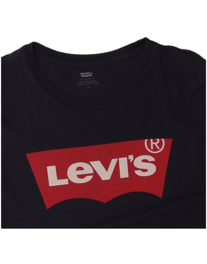 Ανδρικό γραφικό μπλουζάκι LEVI'S Top Large Navy Blue από βαμβάκι