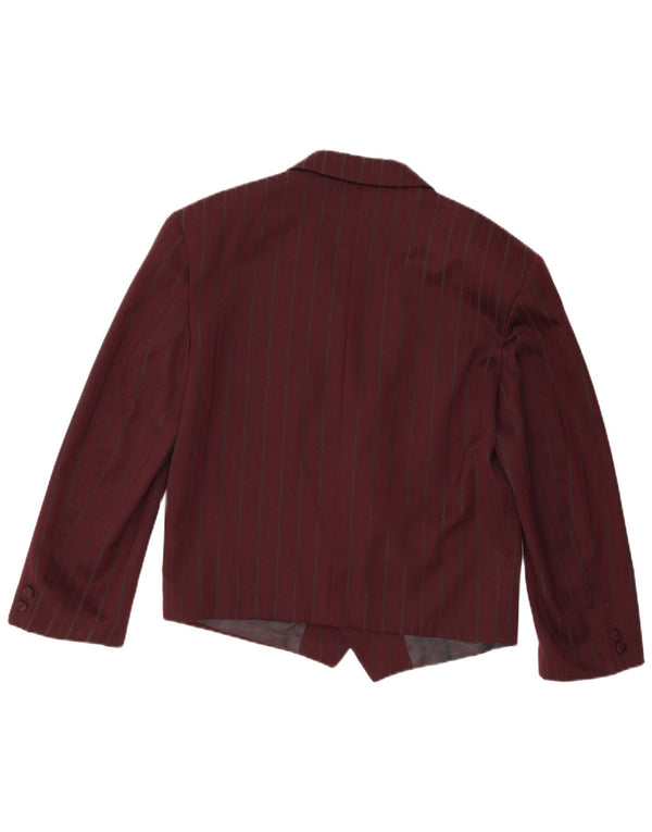 Vintage Γυναικείο Διπλό Μπουφάν Μπλέιζερ IT 48 XL Μπορντό Pinstripe
