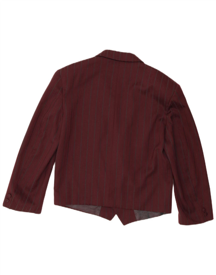 Vintage Γυναικείο Διπλό Μπουφάν Μπλέιζερ IT 48 XL Μπορντό Pinstripe
