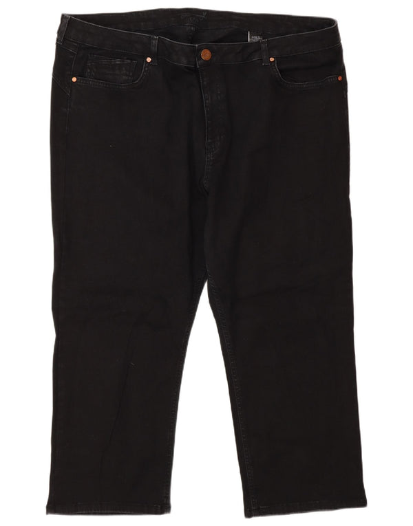 Marks & Spencer Womens Plus Size Capri Jeans UK 24 2XL W44 L23 Black