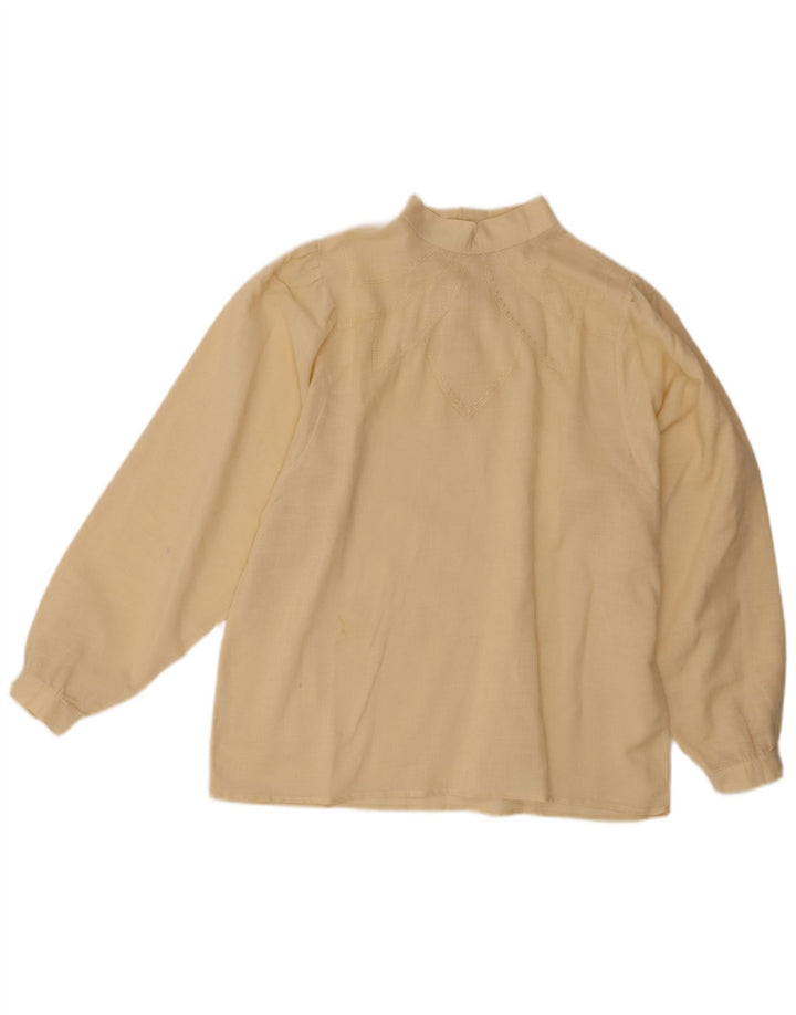 MARCELLO CIONI Womens Long Sleeve Blouse Top IT 48 XL Beige