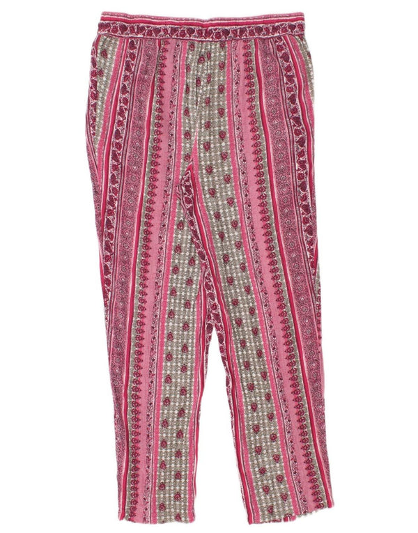 Marks & Spencer Γυναικείο παντελόνι Chino UK 14 Μεγάλο W34 L29 Ροζ Λουλουδάτο
