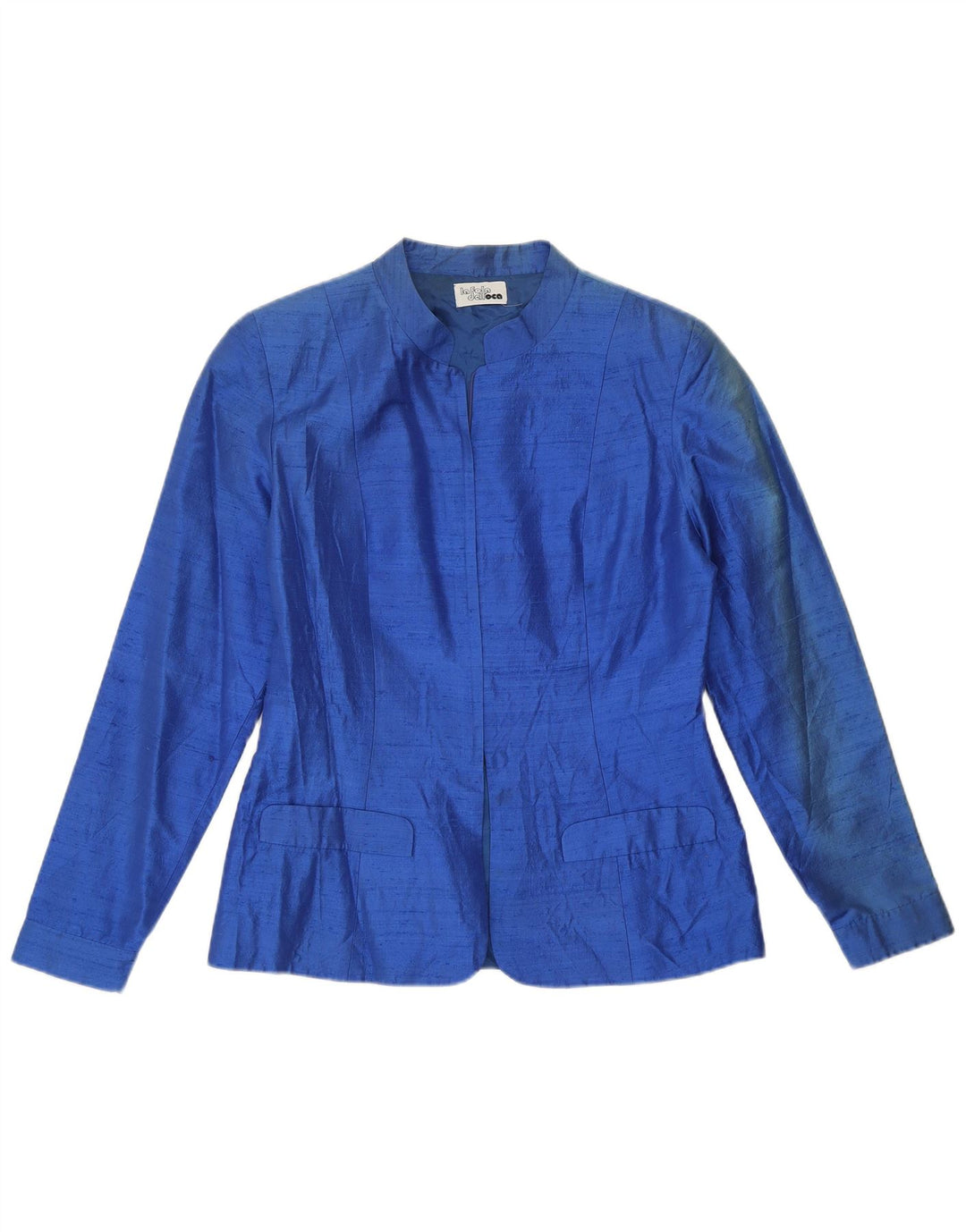 Vintage γυναικείο σακάκι UK 12 Medium Blue Silk