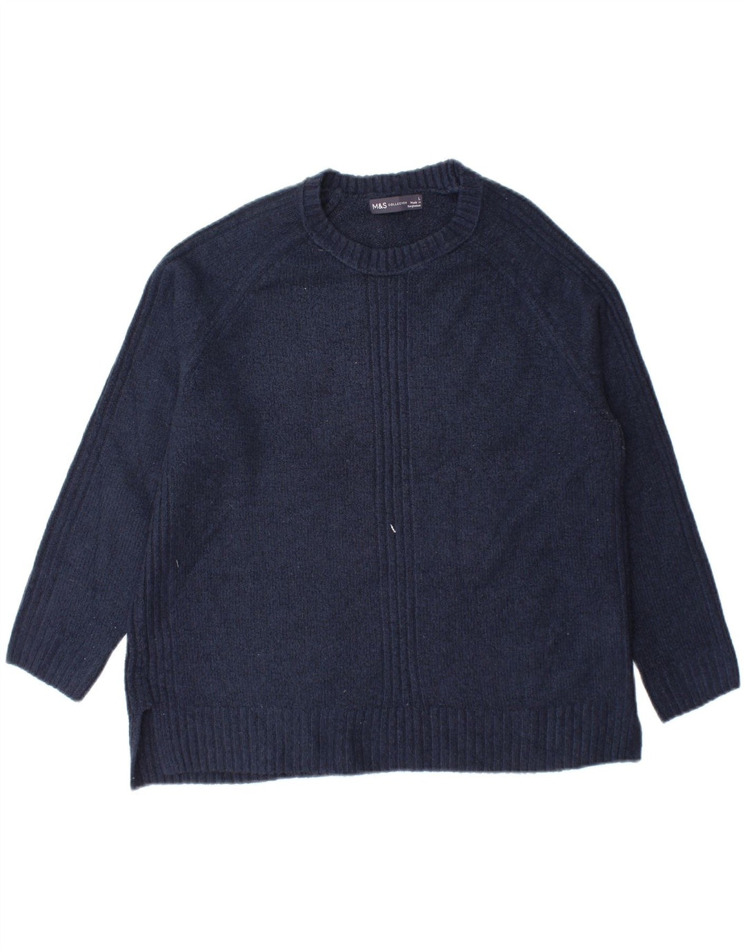 MARKS & SPENCER Womens Crew Neck Jumper Sweater UK 16 Large Navy Blue Vintage Marks & Spencer and Second-Hand Marks & Spencer from Messina Hembry 