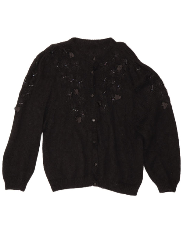 Vintage γυναικείο oversized ζακέτα UK 16 Large Black Floral