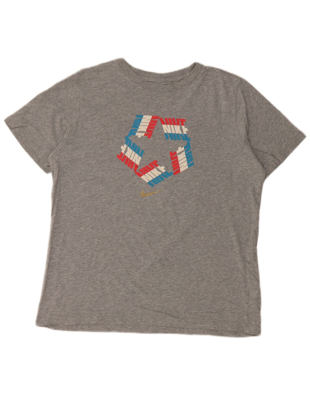 Γυναικείο γραφικό μπλουζάκι NIKE κανονική εφαρμογή τοπ UK 18 XL γκρι βαμβακερό