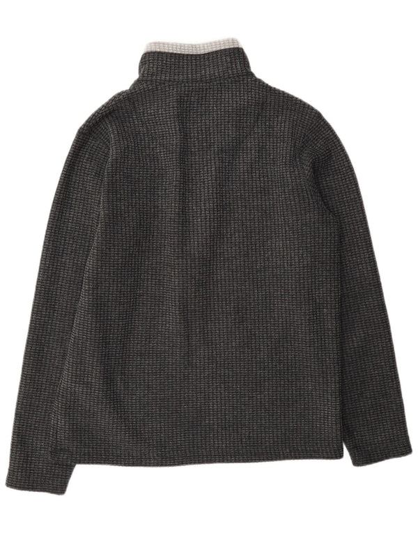 Weird Fish Mens Zip Fleece Jumper Medium Grey Colorblock Polyester