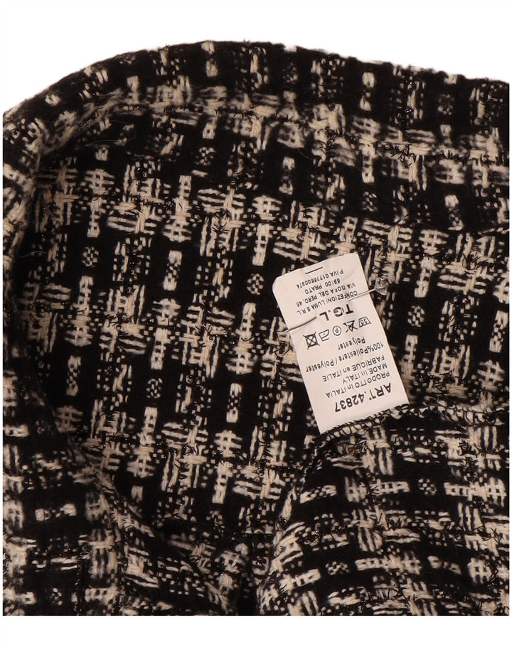 Vintage γυναικείο πουκάμισο πλεκτό UK 16 Large Black Check Polyester