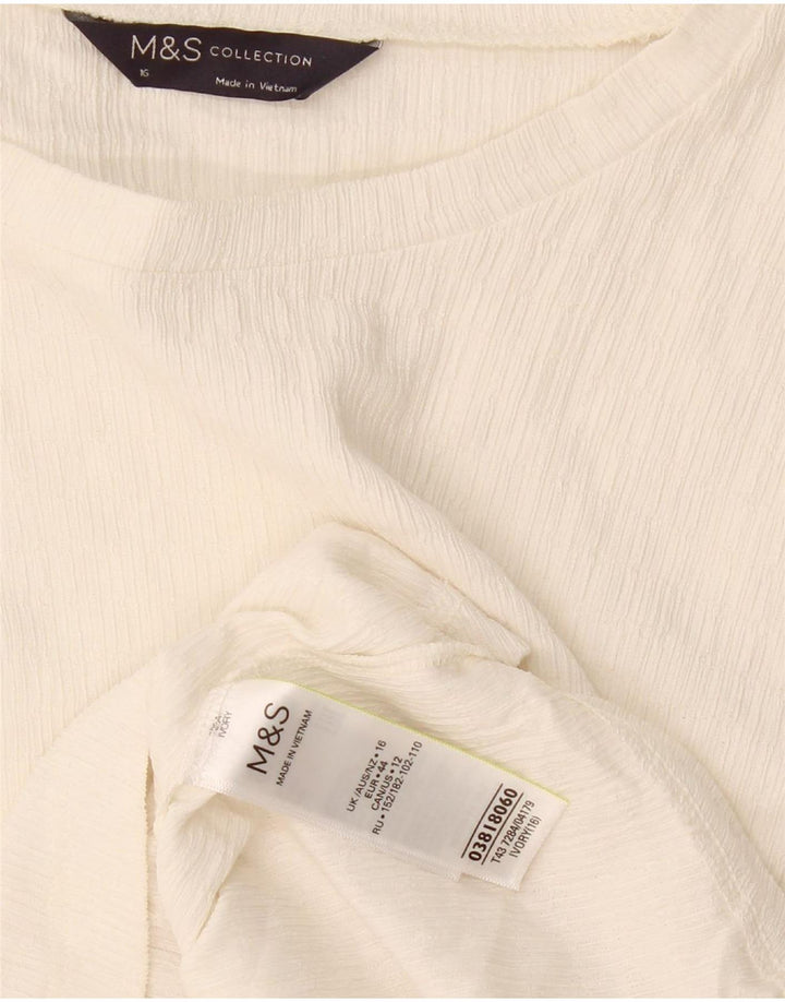 Marks & Spencer Γυναικεία μακρυμάνικη μπλούζα τοπ UK 16 Large Off White