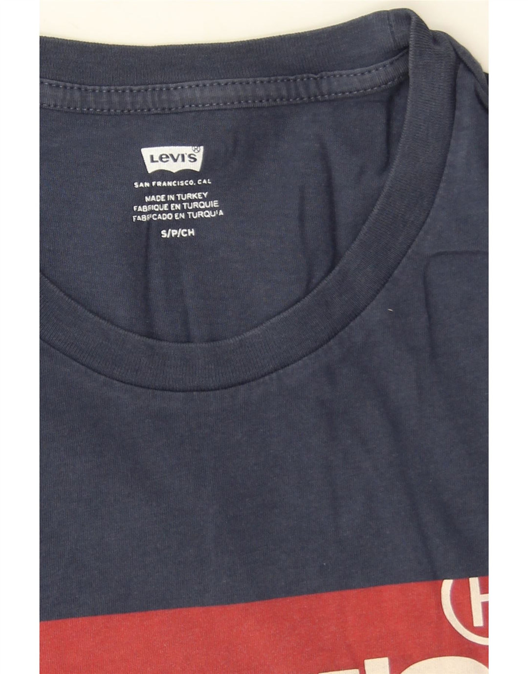 Ανδρικό γραφικό μπλουζάκι Levi's Small Navy Blue από βαμβάκι