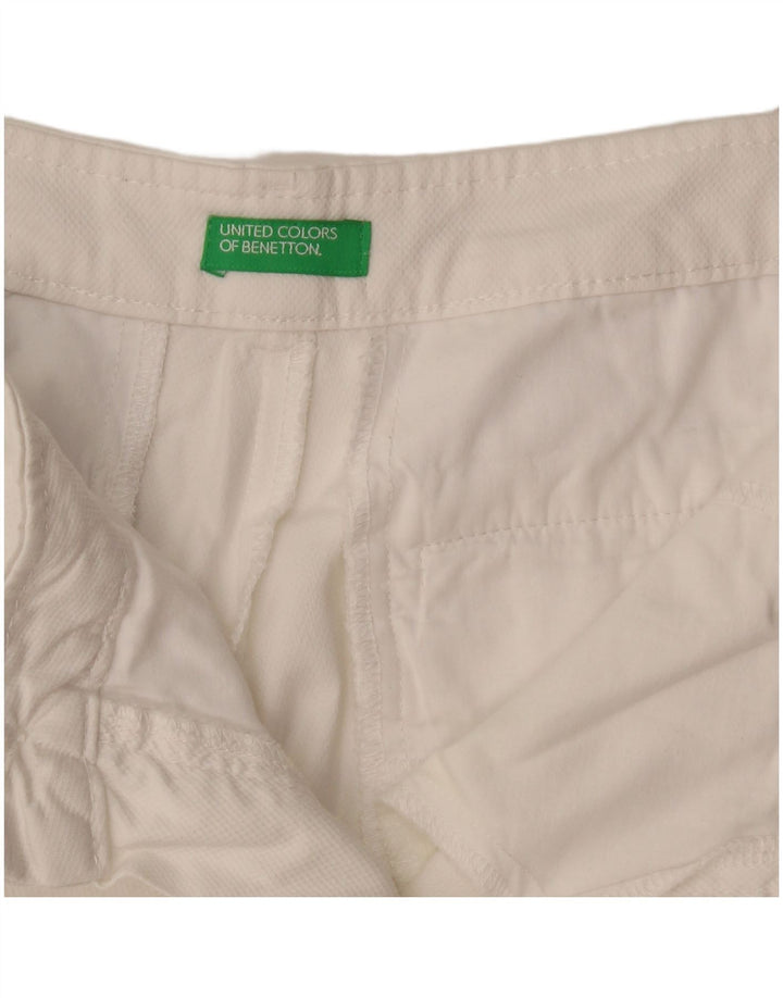 Benetton Γυναικείο Slim παντελόνι Chino W29 L26 Λευκό