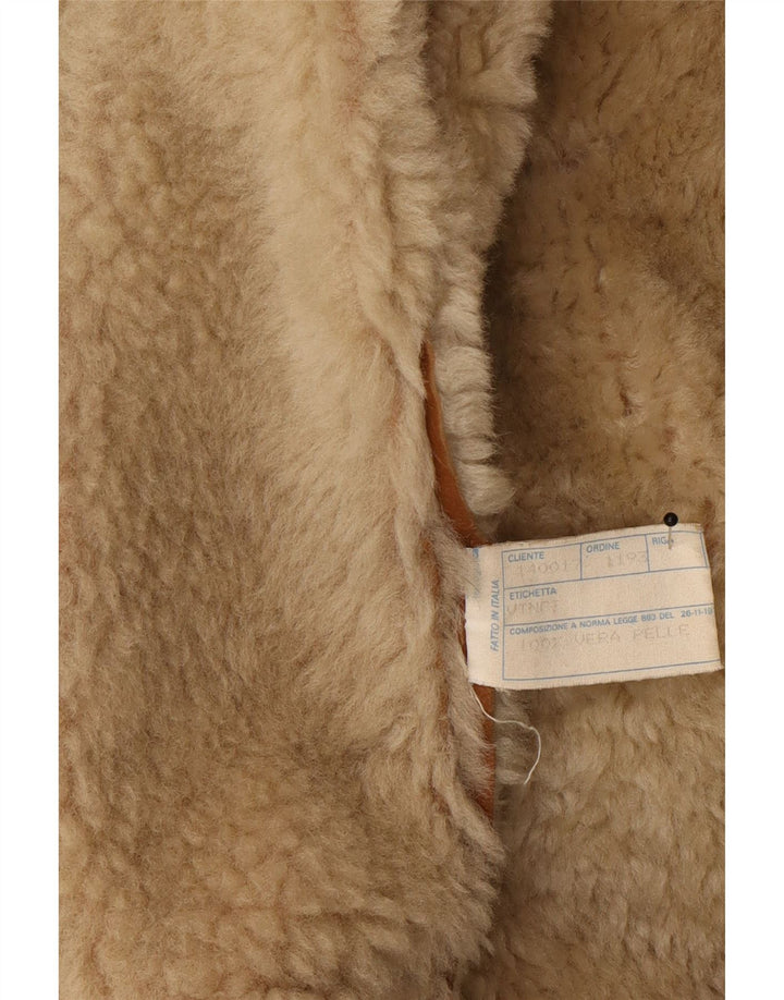 Vinci Ανδρικό Shearling Jacket UK 40 Large Brown Δερμάτινο