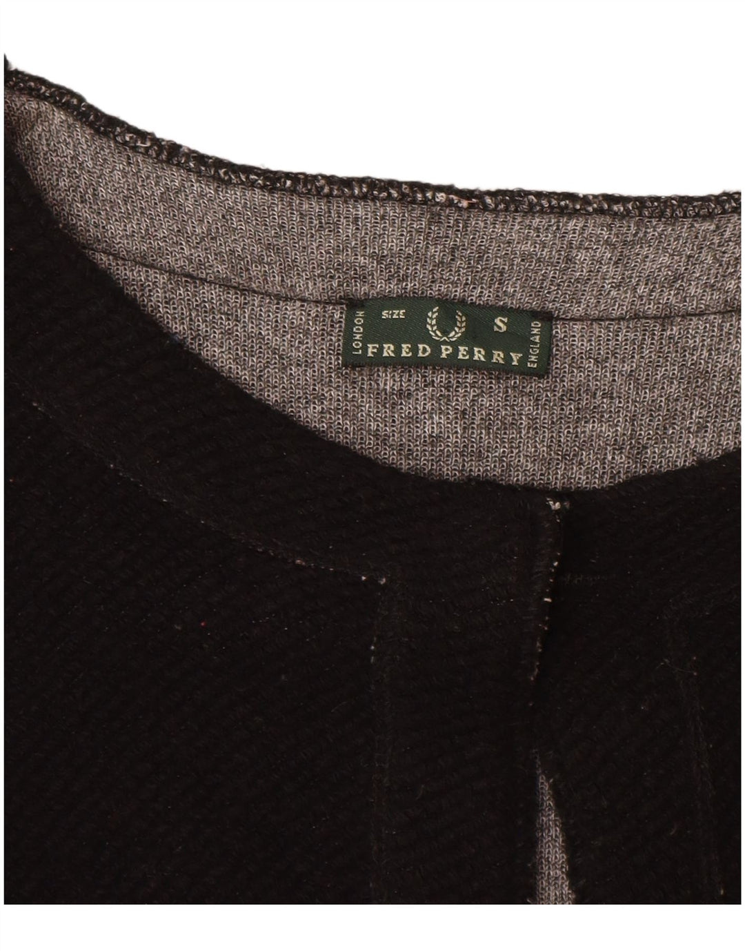 Fred Perry Γυναικείο πουλόβερ ζακέτα με 3/4 μανίκια UK 10 Small Black Colourblock