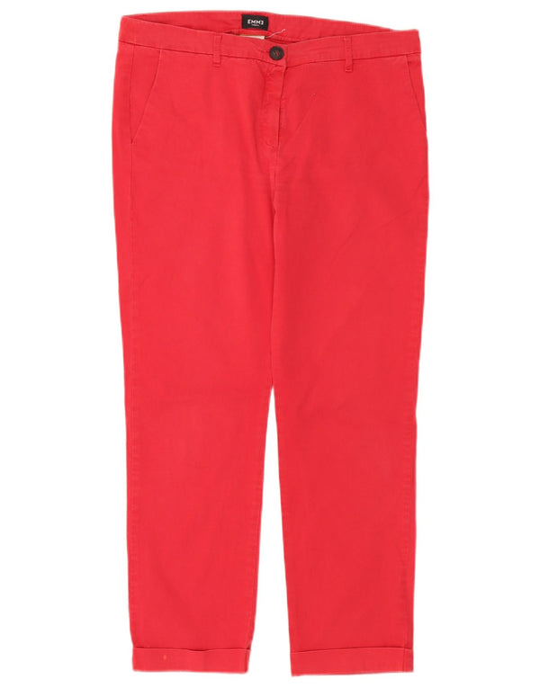 Marella Γυναικείο EMME ίσιο κομμένο παντελόνι UK 12 Medium W32 L26 Red