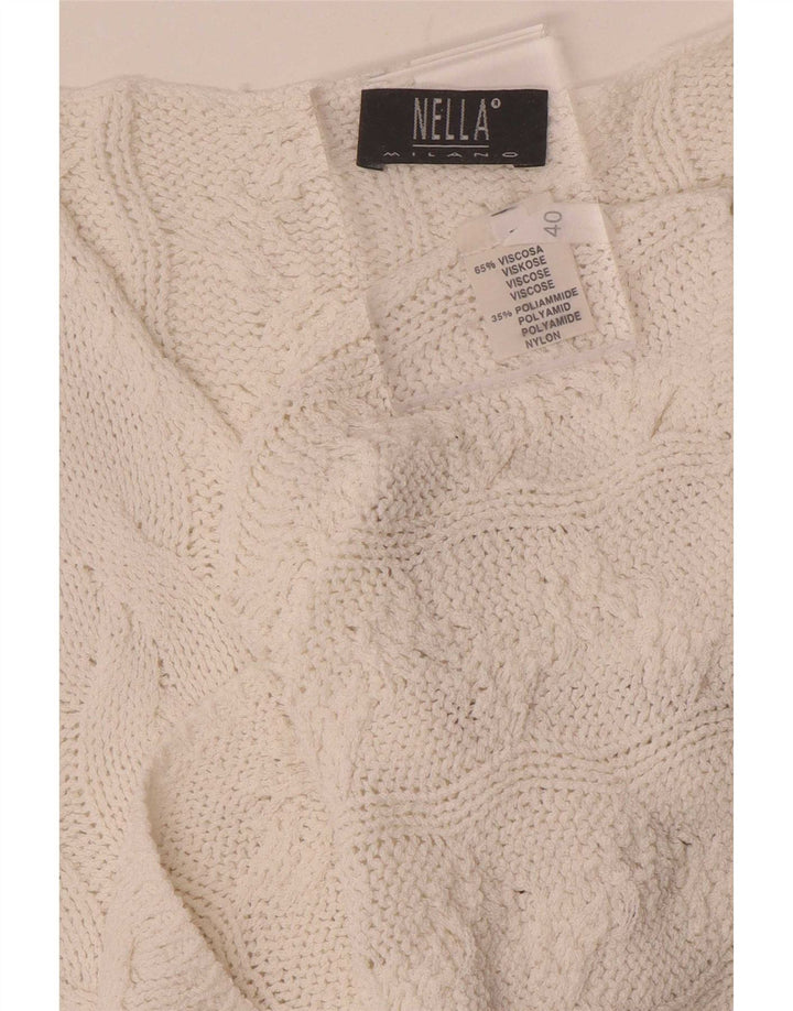 Vintage Γυναικείο Crop Vest Tank Top IT 40 Small White Viscose