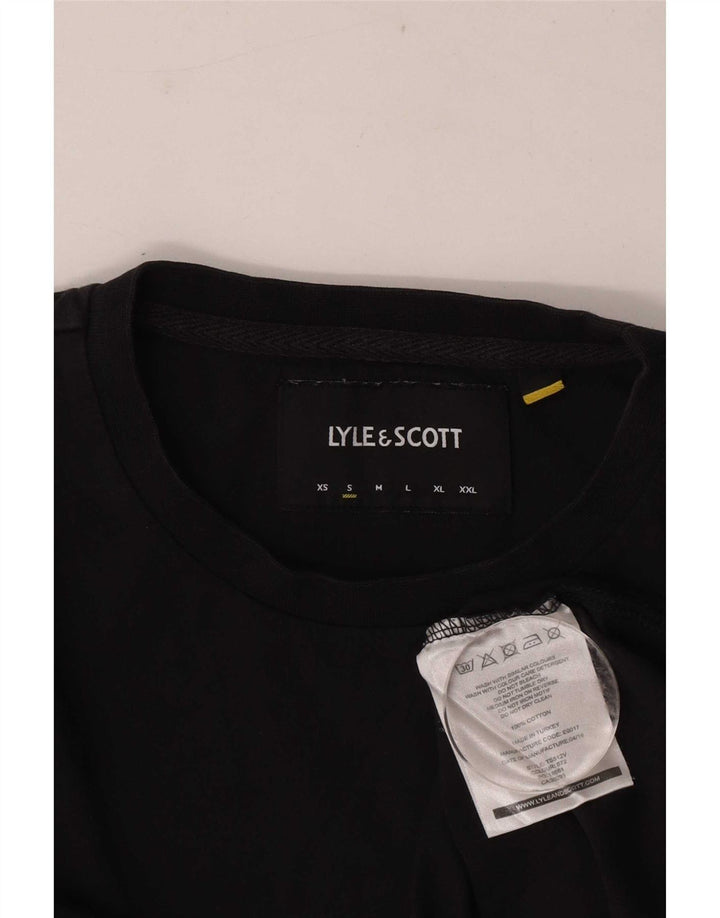 Ανδρικό μπλουζάκι Lyle & Scott με μακρυμάνικο μικρό μαύρο βαμβακερό