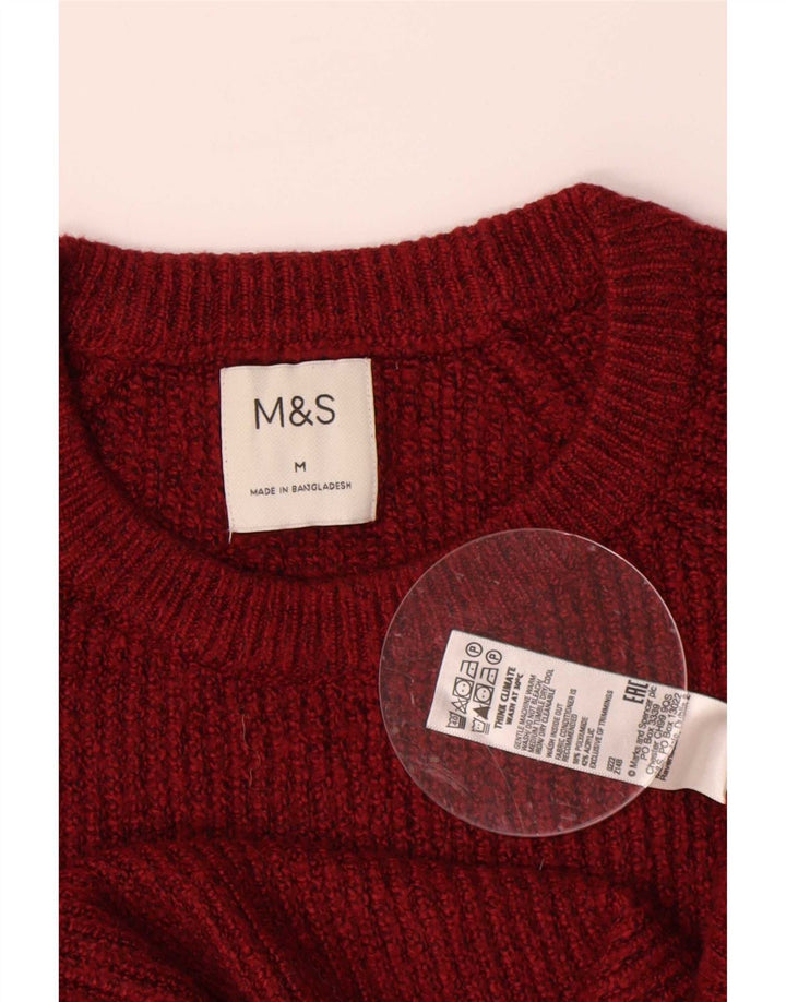Ανδρικό πουλόβερ Marks & Spencer Crew Neck Jumper Μεσαίο μπορντό πολυαμίδιο