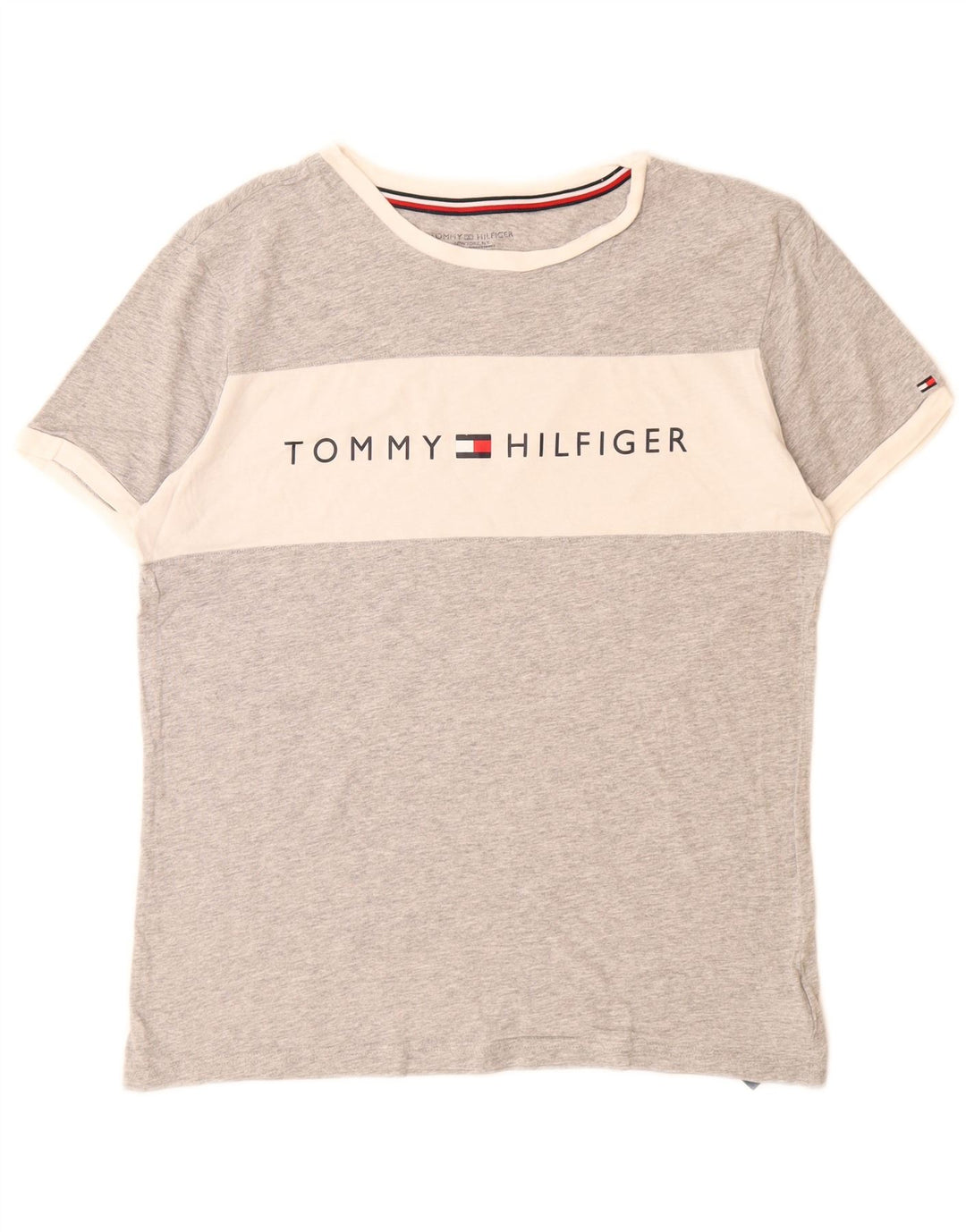 Ανδρικό γραφικό μπλουζάκι TOMMY HILFIGER Μπλουζάκι Μικρό γκρι βαμβακερό χρώμα