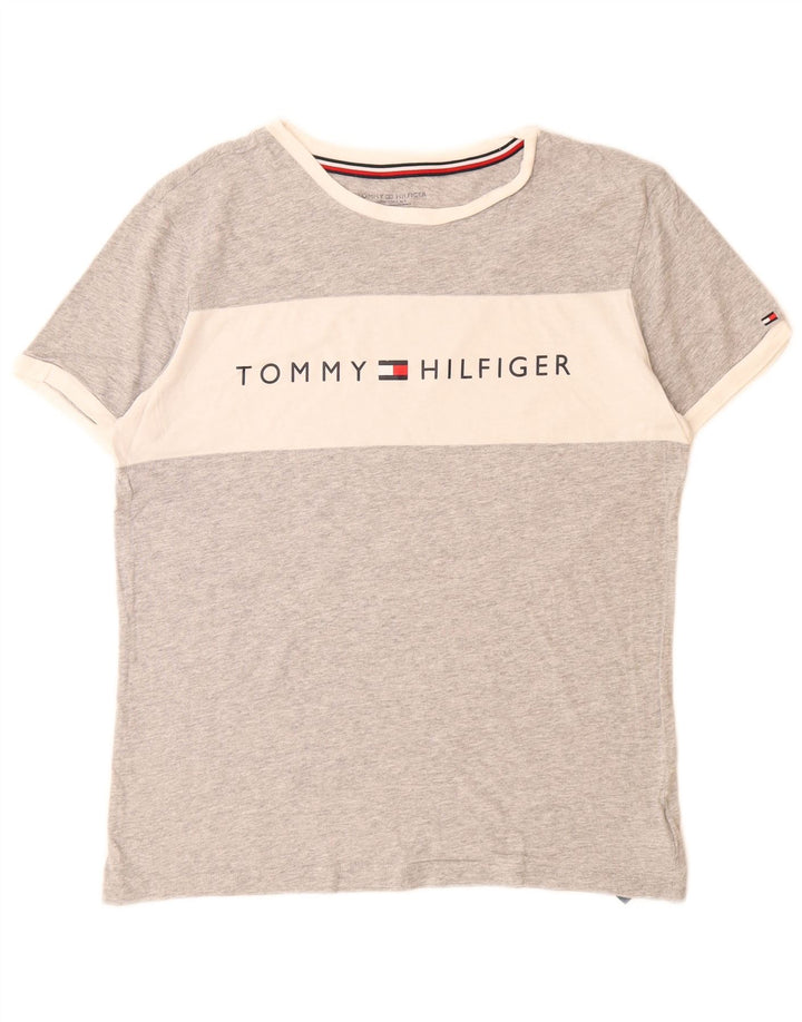 Ανδρικό γραφικό μπλουζάκι TOMMY HILFIGER Μπλουζάκι Μικρό γκρι βαμβακερό χρώμα