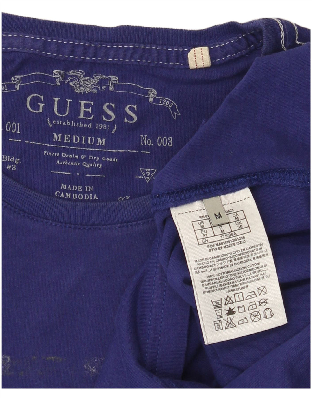 Ανδρικό γραφικό μπλουζάκι Guess Top Medium Purple Βαμβακερό