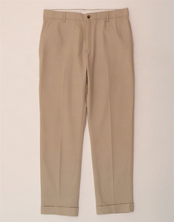 Zara Ανδρικό ίσιο παντελόνι Chino EU 44 Large W34 L29 Beige Polyester