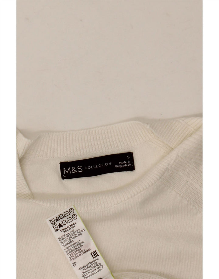 Marks & Spencer Γυναικείο πουλόβερ με λαιμόκαυστο UK 10 Small White