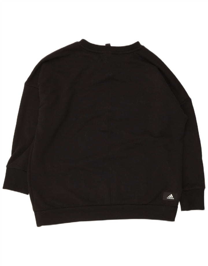 Γυναικείο γραφικό υπερμεγέθη φούτερ Adidas Jumper UK 12/14 Medium Black