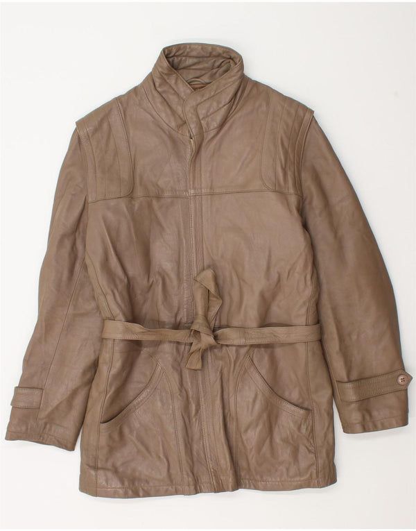 Vintage Mens Leather Jacket IT 46 Small Brown