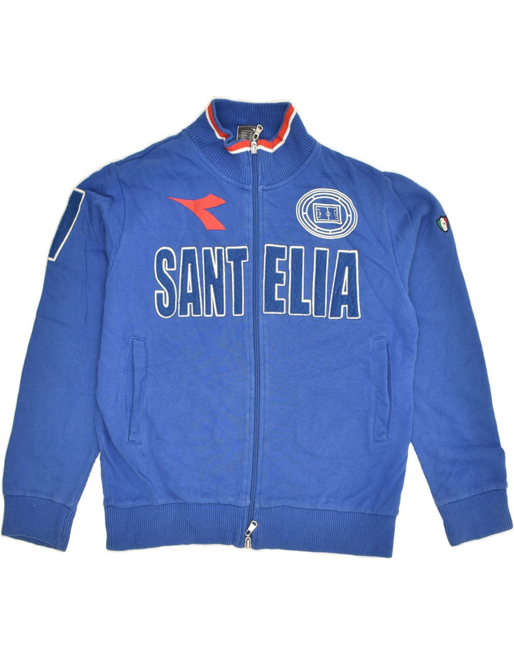 DIADORA Boys Graphic Tracksuit Top Jacket 11-12 Years XL Blue Cotton | Vintage Diadora | Thrift | Second-Hand Diadora | Used Clothing | Messina Hembry 