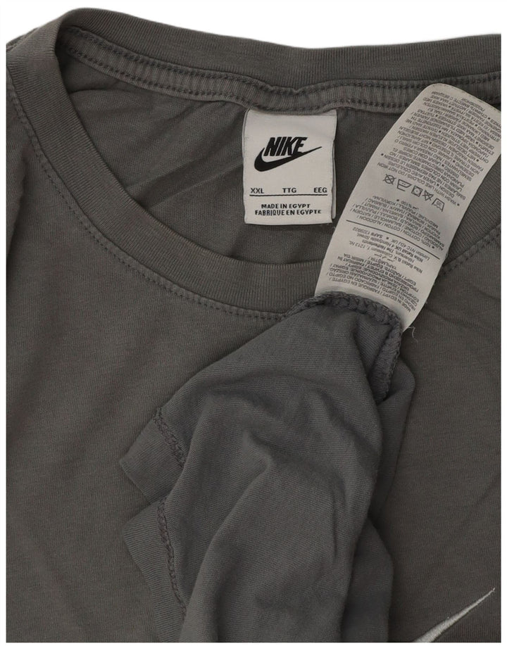 Ανδρικό γραφικό μπλουζάκι Nike 2XL γκρι βαμβακερό