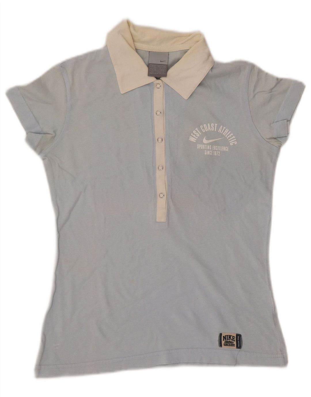 Γυναικείο μπλουζάκι πόλο NIKE UK 10/12 Medium Blue Colourblock