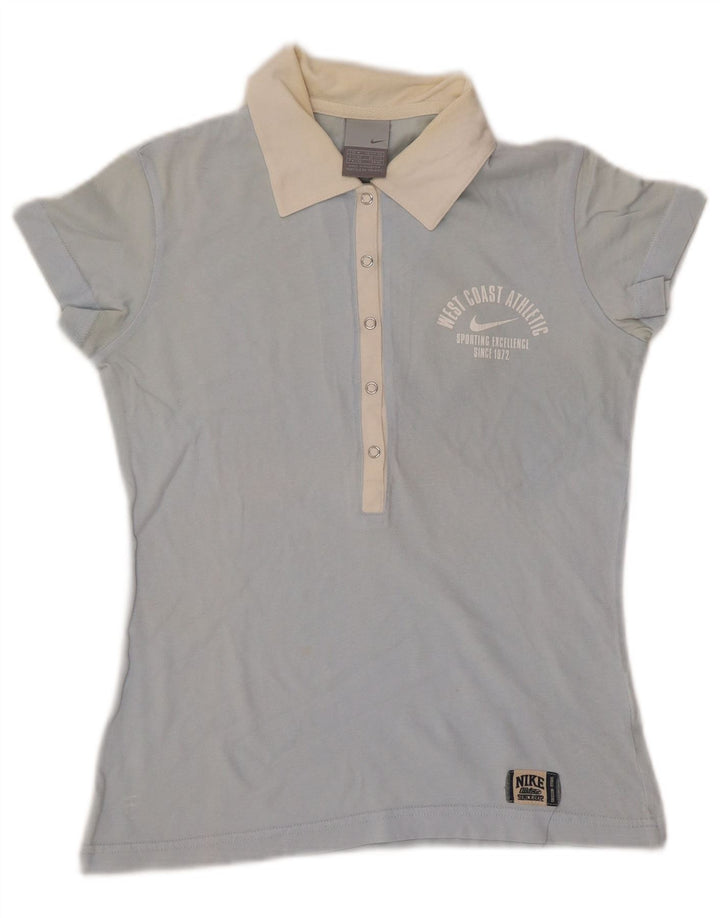 Γυναικείο μπλουζάκι πόλο NIKE UK 10/12 Medium Blue Colourblock