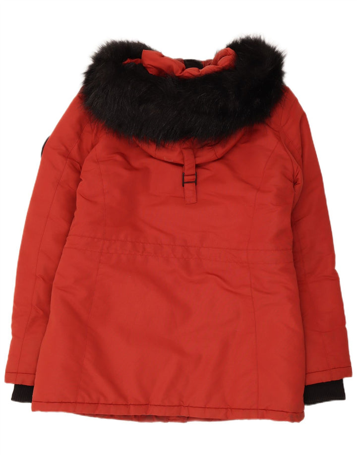 Superdry γυναικείο μπουφάν με κουκούλα Parka UK 10 Small Red Colourblock