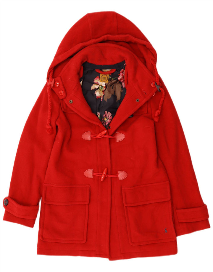 Joules Γυναικείο παλτό Duffle με κουκούλα UK 6 XS κόκκινο μαλλί