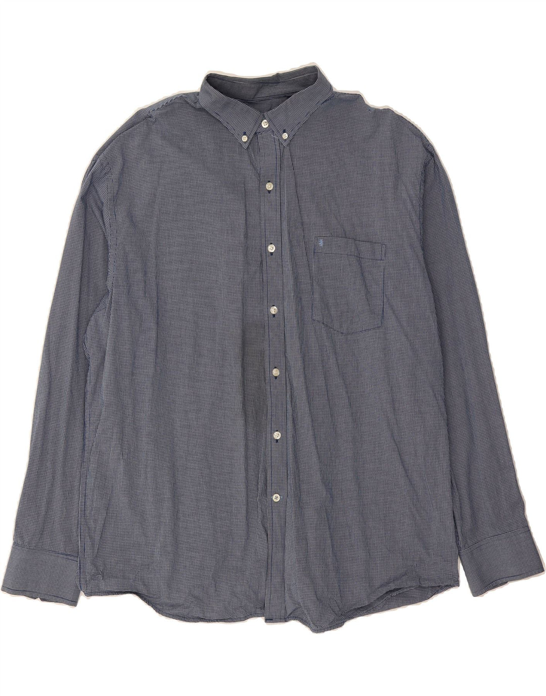 IZOD Mens Big & Tall Shirt 2XL Navy Blue Check Cotton Vintage Izod and Second-Hand Izod from Messina Hembry 