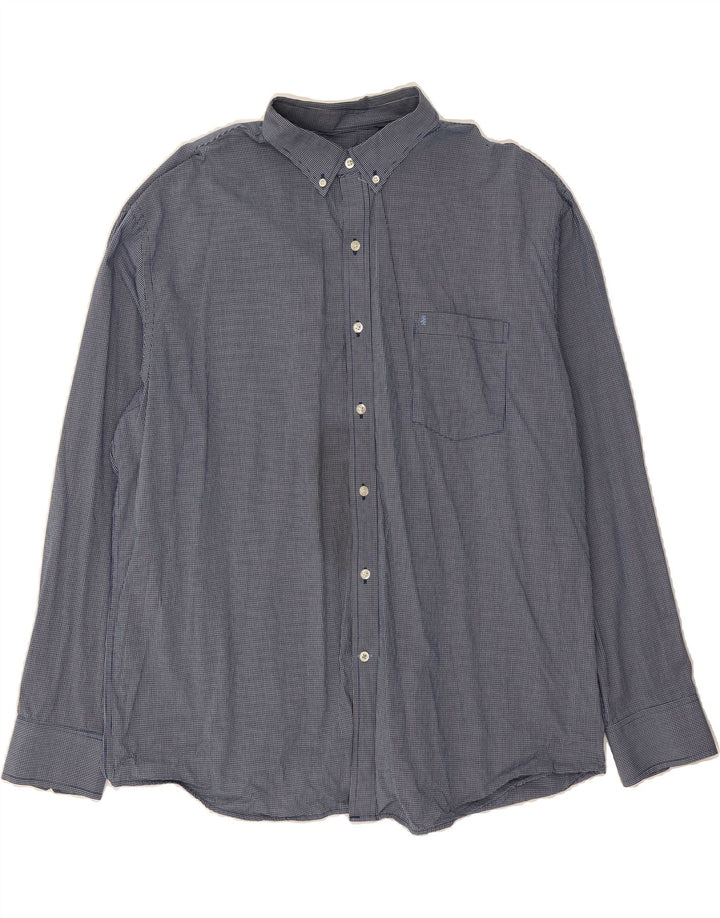 IZOD Mens Big & Tall Shirt 2XL Navy Blue Check Cotton Vintage Izod and Second-Hand Izod from Messina Hembry 