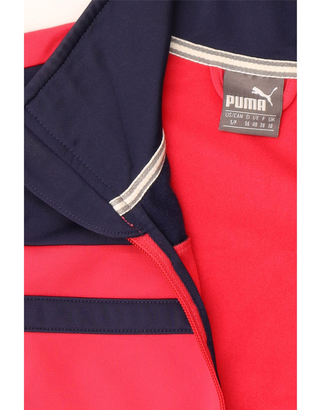 PUMA Womens Tracksuit Top Jacket UK 10 Small Red Colourblock Vintage Puma and Second-Hand Puma from Messina Hembry 